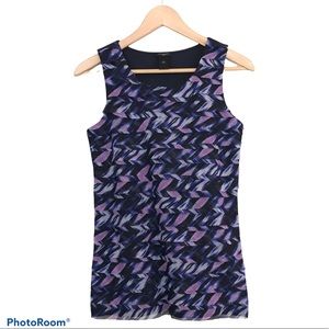 Ann Taylor Purple Tiered Ruffles Sleeveless Top